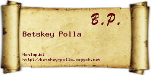 Betskey Polla névjegykártya